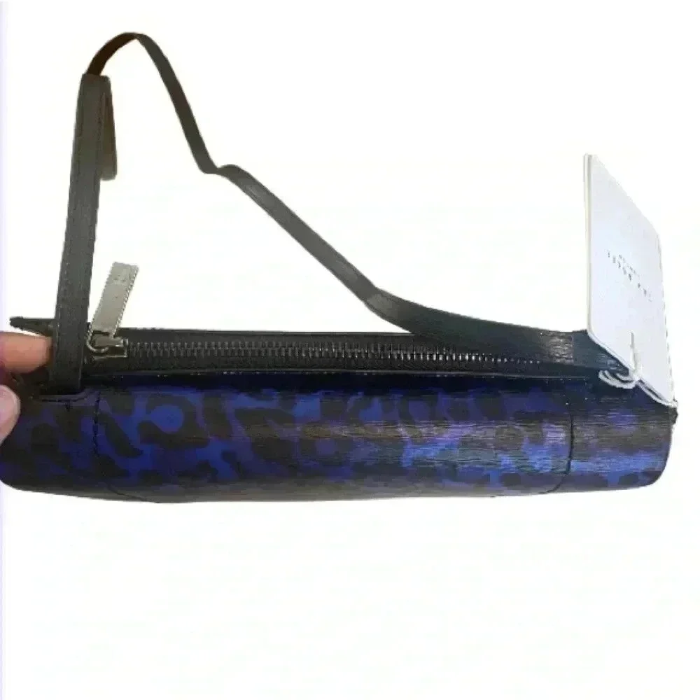 NWT Ted Baker Animal Print Blue Crossbody Bag Purse Handbag Leather